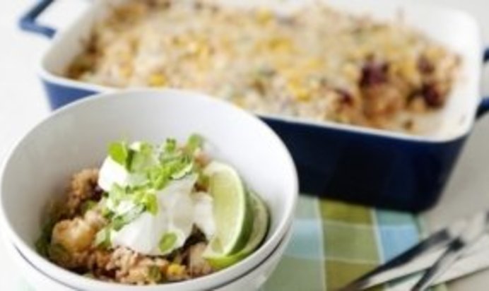 Запеканка с рисом и курицей