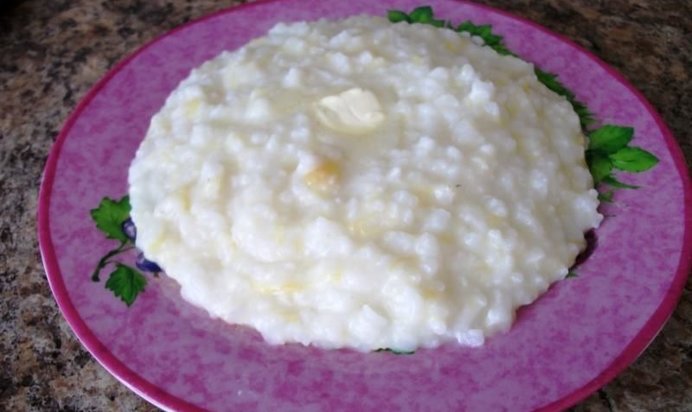 Молочная рисовая каша с тыквой на молоке