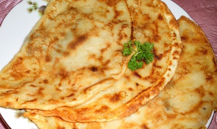 Блинные чебуреки с грибами