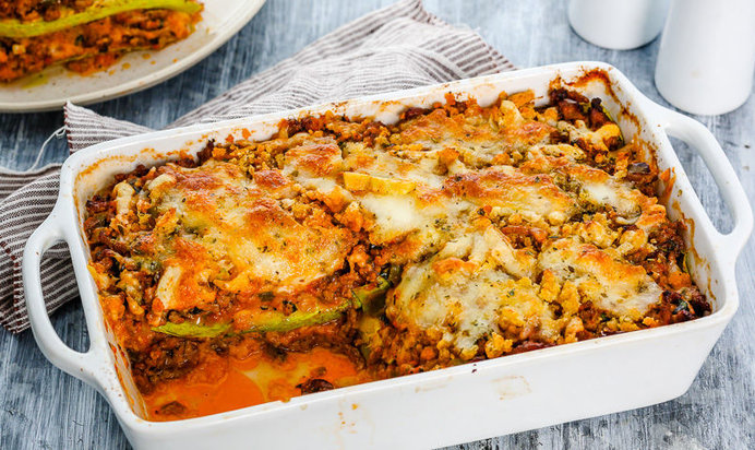 Запеканка из кабачков с фаршем