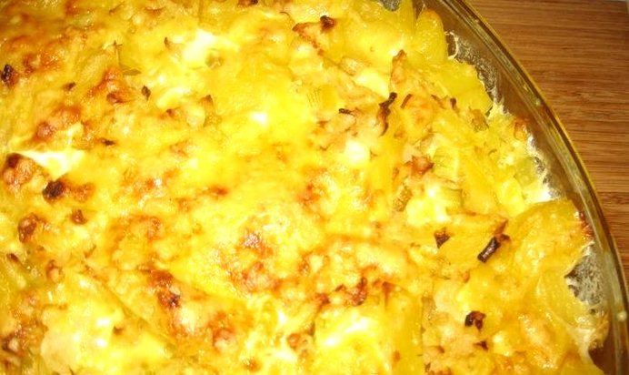 Картофельная запеканка с кабачками