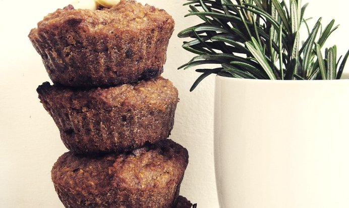 Цельнозерновые маффины с изюмом и грецкими орехами (без сахара и без яиц)