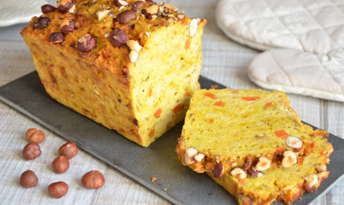 Кекс с чечевицей, морковью и фундуком