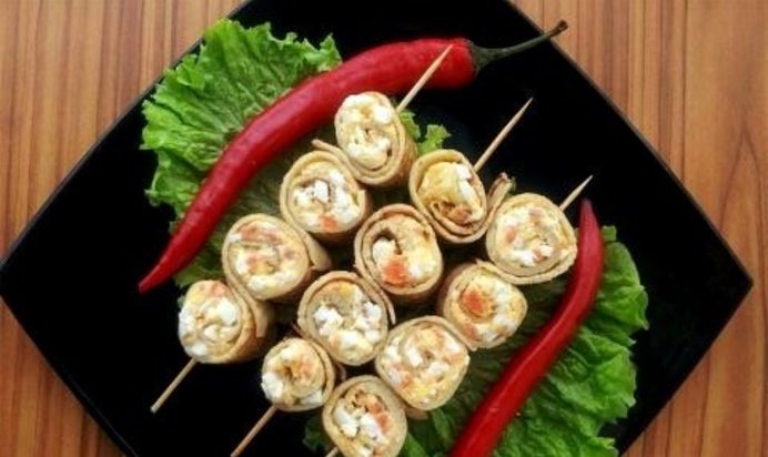 Блинные шашлычки