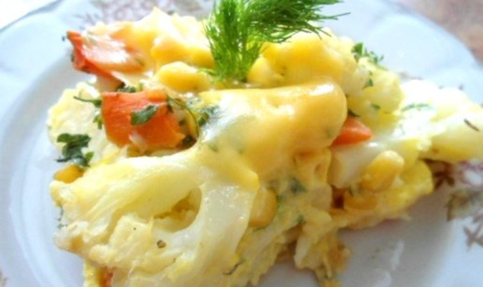 Цветная капуста запеченная в духовке с яйцом