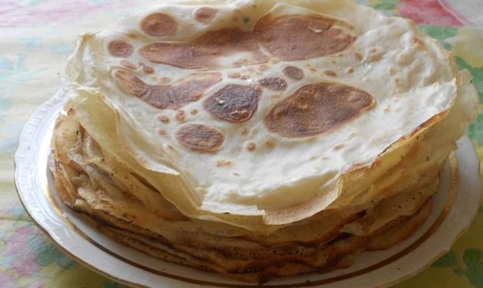 Блины на воде тонкие