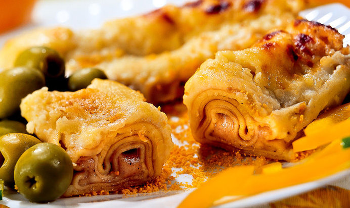 Пирог Омлет с сырной начинкой