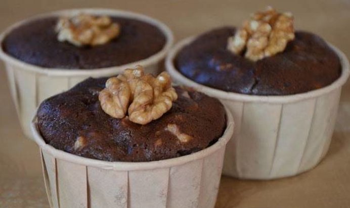 Кофейно-шоколадные кексы с орехами