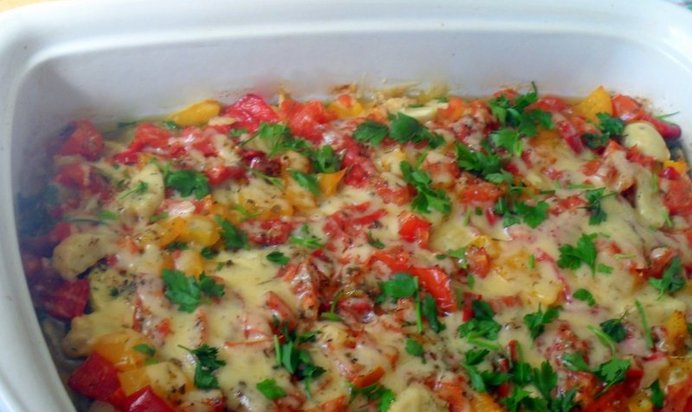 Запеканка из летних овощей с фаршем