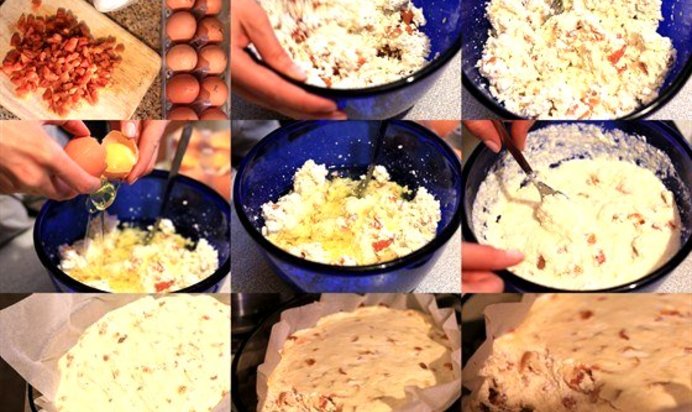 Запеканка из обезжиренного творога с курагой