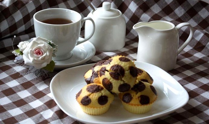 Кексы в горошках к чаю