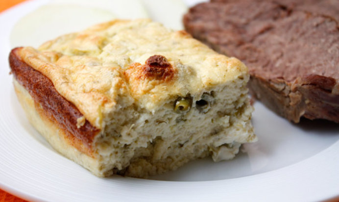 Творожное суфле с зеленой фасолью