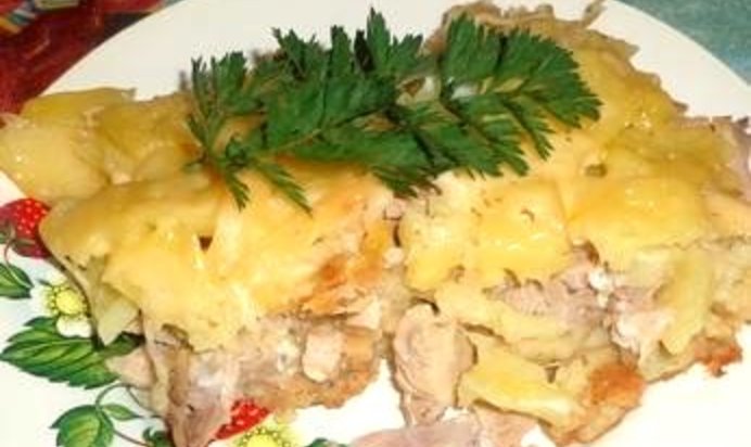 Запеканка с картофелем и крекером