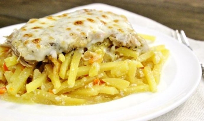 Картофельная запеканка с курицей