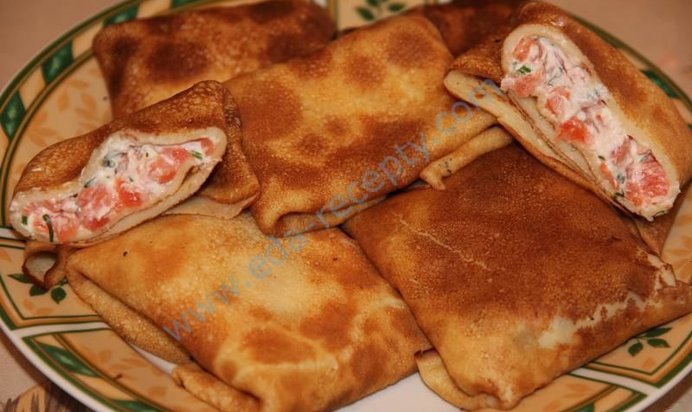 Блины с семгой и сыром