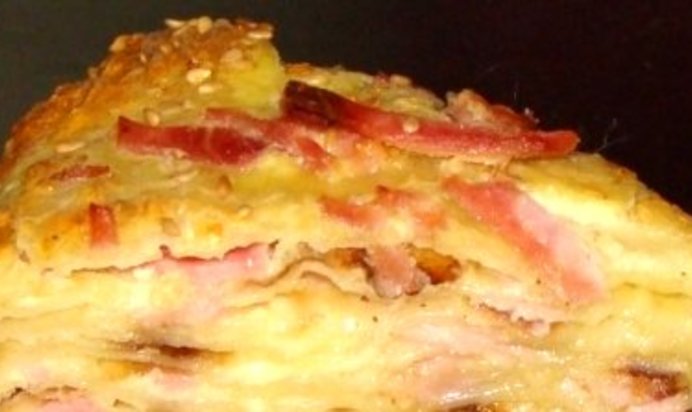 Сырный торт с ветчиной