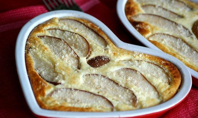 Творожная запеканка с грушей