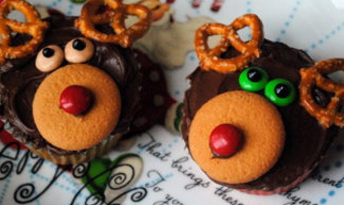 Мраморные маффины Рождественские олени