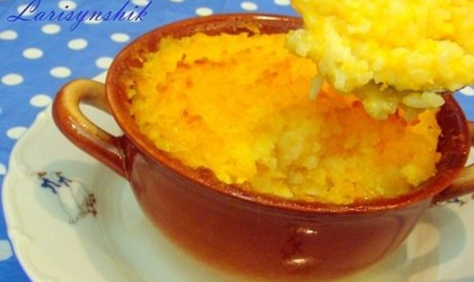 Запеканка из рисовой каши с тыквой