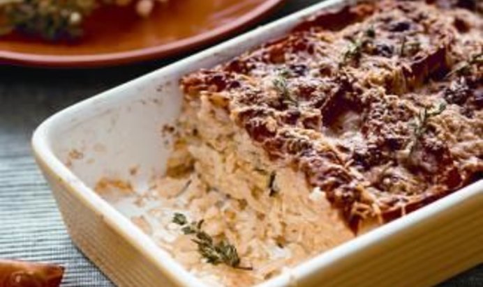 Запеканка из риса и печеных овощей