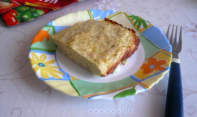 Запеканка куриная с кабачками и рисом