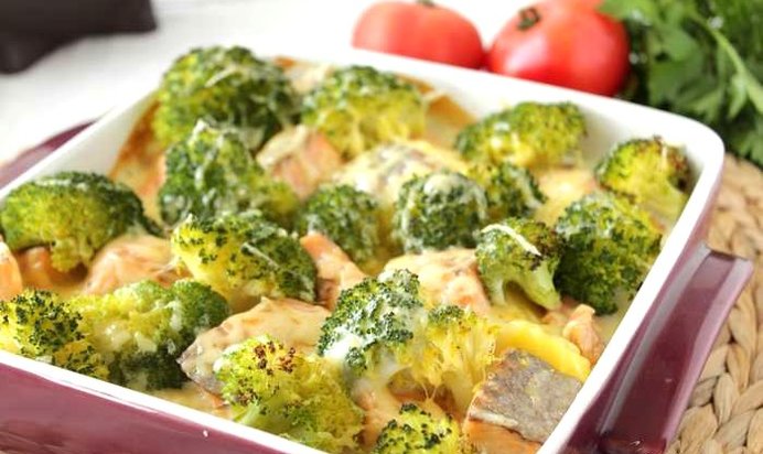 Запеканка с брокколи и картофелем