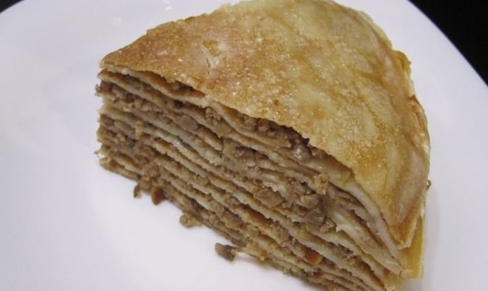 Блинный пирог с печенью