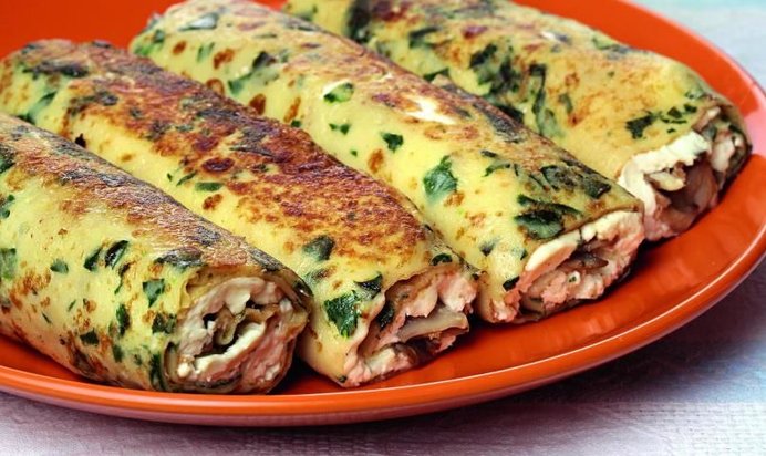 Блинчики на пиве с грибами