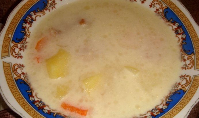Сырный суп с копченостями в мультиварке