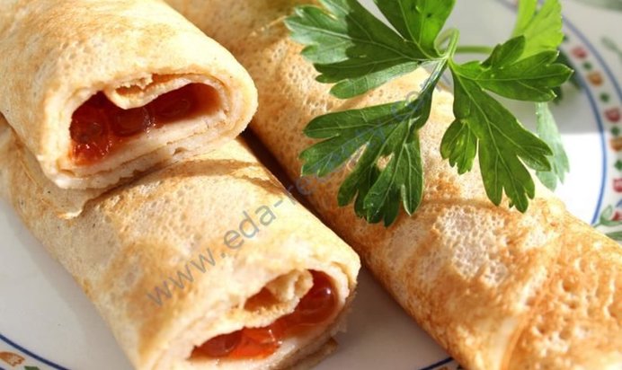 Блины с красной икрой