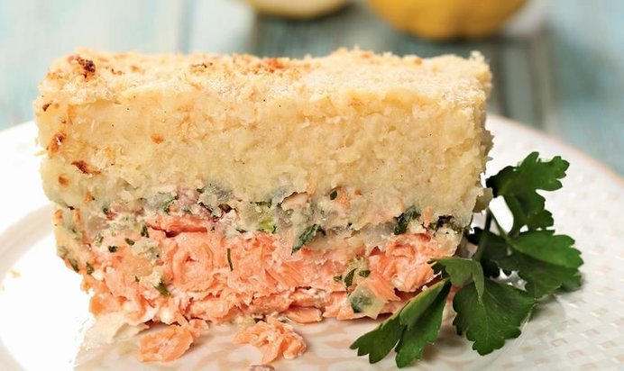 Запеканка с лососем