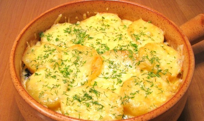 Запеканка с грибами и картофелем