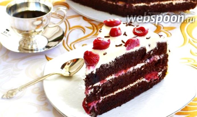 Шифоновый торт с вишнями