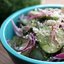 Огуречный салат с фетой и красным луком