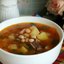 Мясной суп с фасолью
