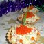 Тарталетки с семгой и красной икрой