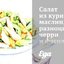 Салат из курицы, маслин, разноцветных черри и фасоли