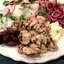 Греческий ужин с курицей сувлаки и салатом из репы