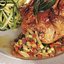 Цыпленок-пуссин с овощным соте и спагетти из цуккини