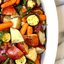 Зпеченные картофель, морковь и цуккини