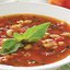 Томатный суп с пастой и базиликом