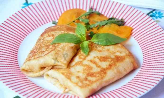 Блины с ветчиной и сыром