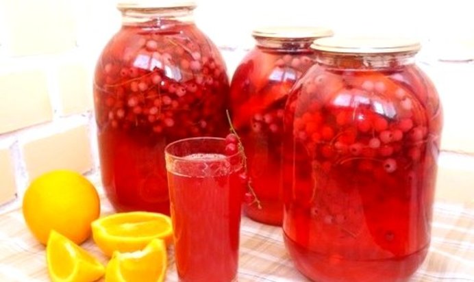 Компот из красной смородины с апельсином