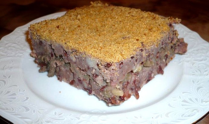 Постная картофельно-фасолевая запеканка