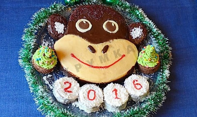 Новогодний торт Обезьяна