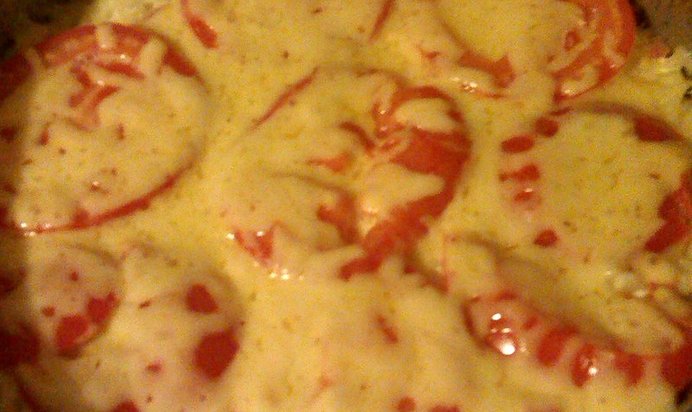 Рисовая запеканка с колбасой и сыром