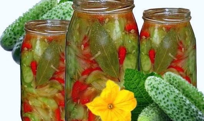 Салат огурцы с болгарским перцем на зиму