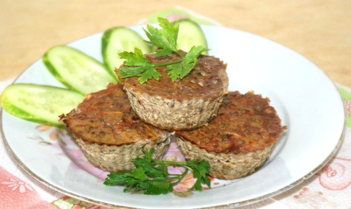 Печеночная запеканка с гречкой