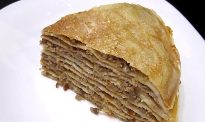 Блинный торт с фаршем