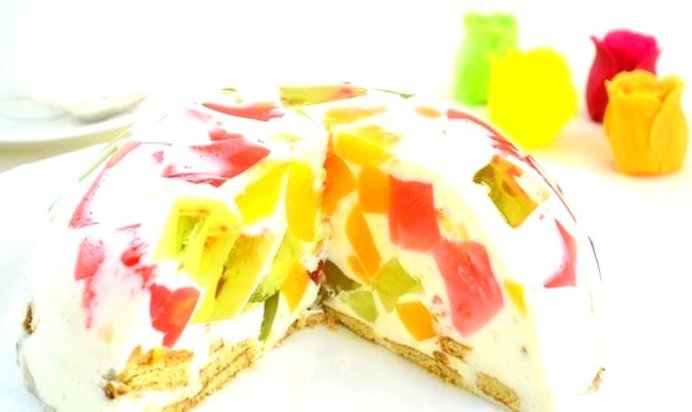 Торт мраморный с желатином